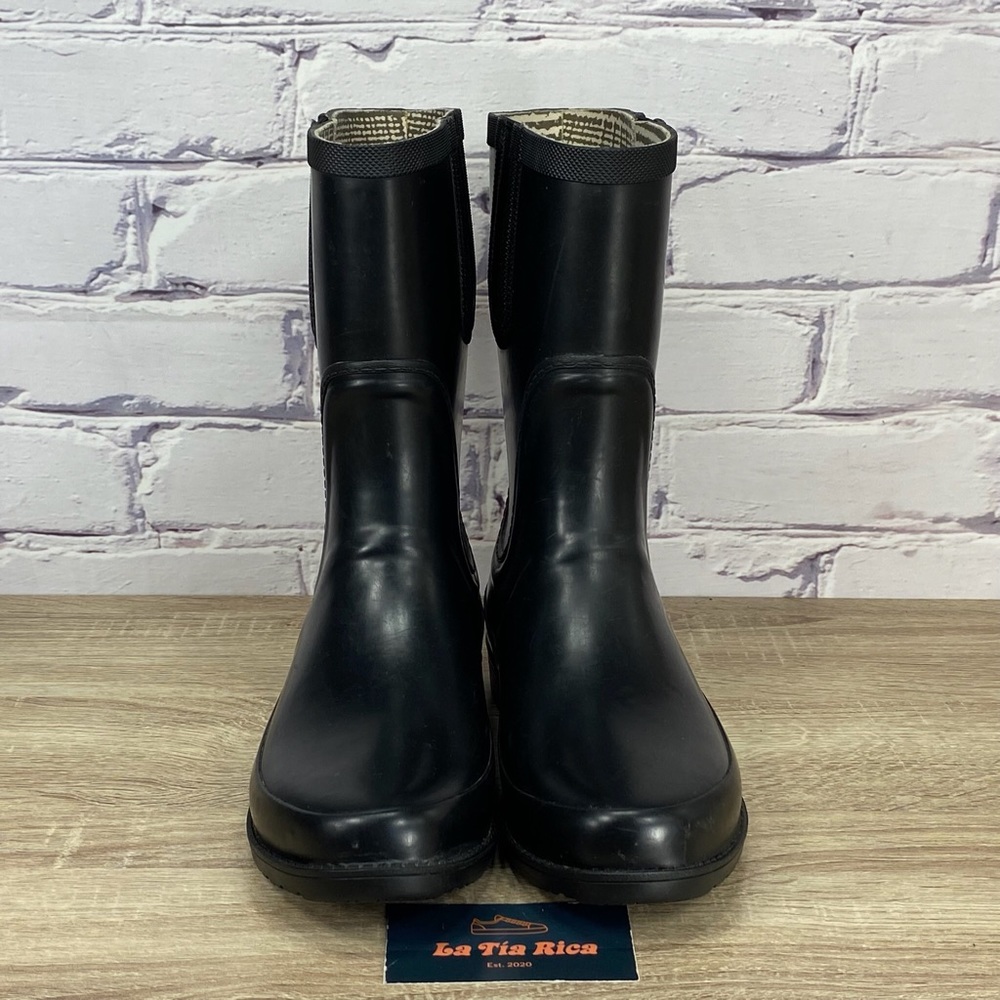 L.L. Bean Wellies Black Waterproof Rain Boots - Picture 2 of 9